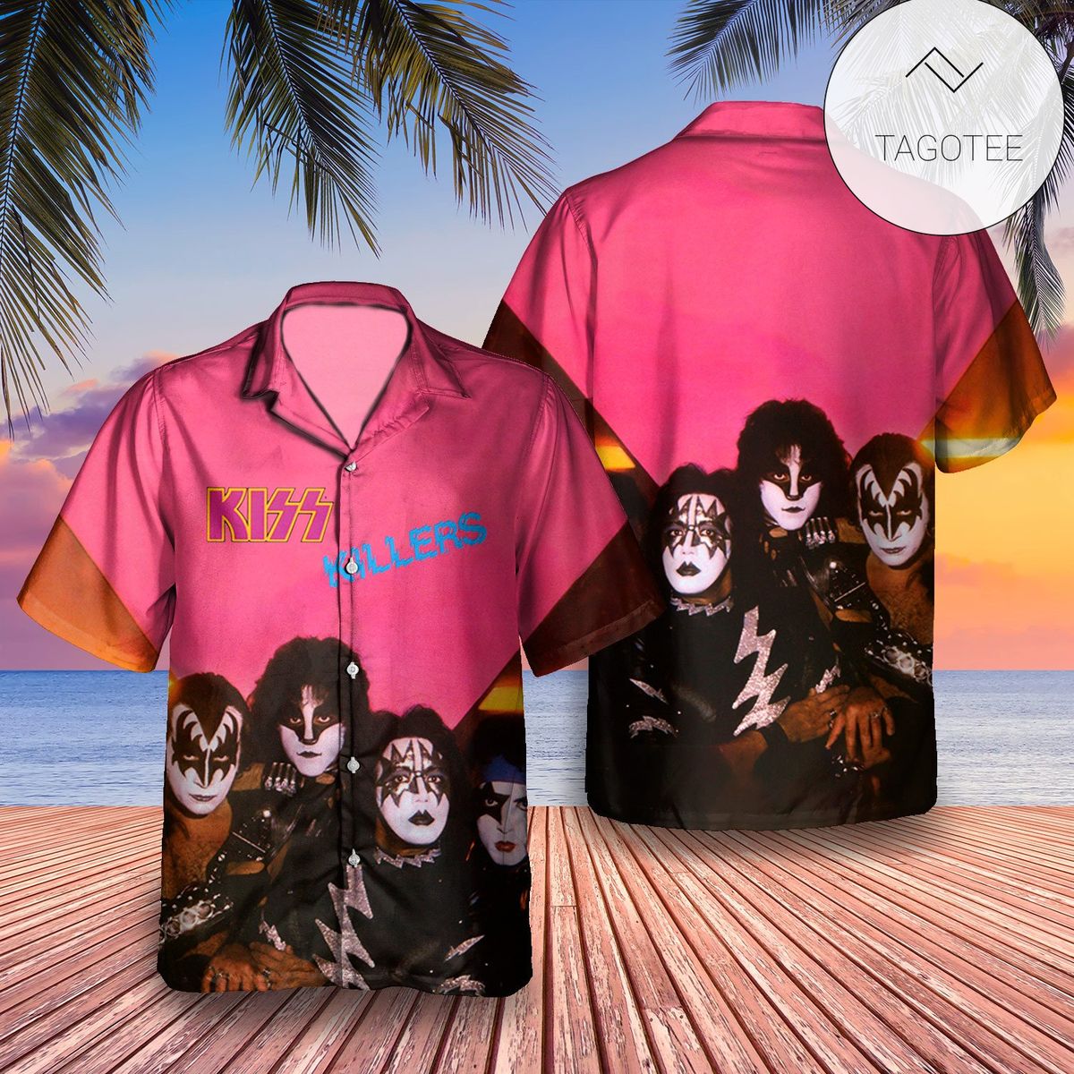 Kiss Killers The Second Compilation Album Cover Hawaiian Shirt