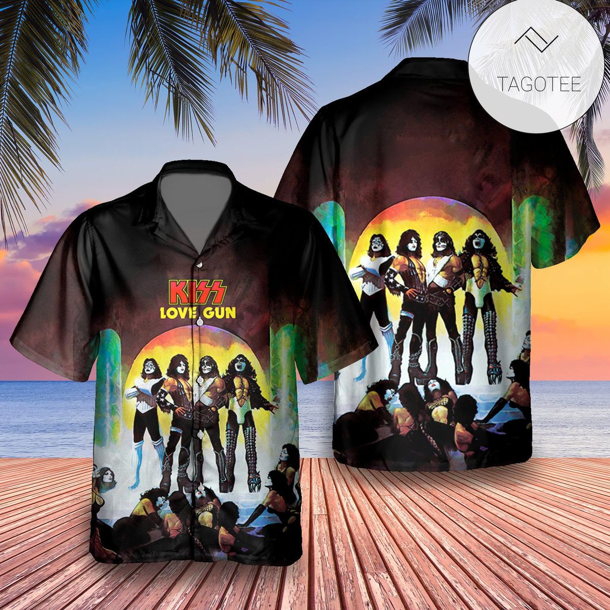 Kiss Lick It Up Album Cover Hawaiian Shirt