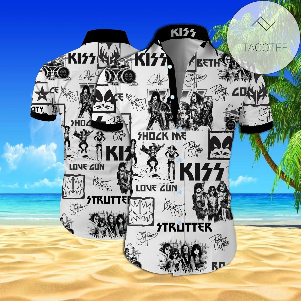 Kiss Rock And Roll Over Album Cover Hawaiian Shirt