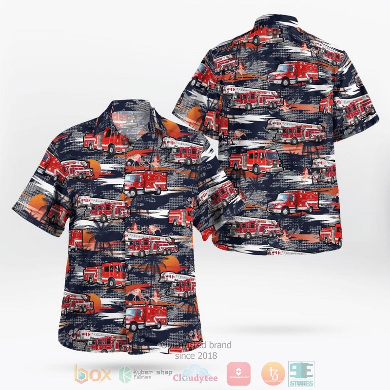 Kissimmee Fire Department Florida Rescue Truck Hawaiian Shirt