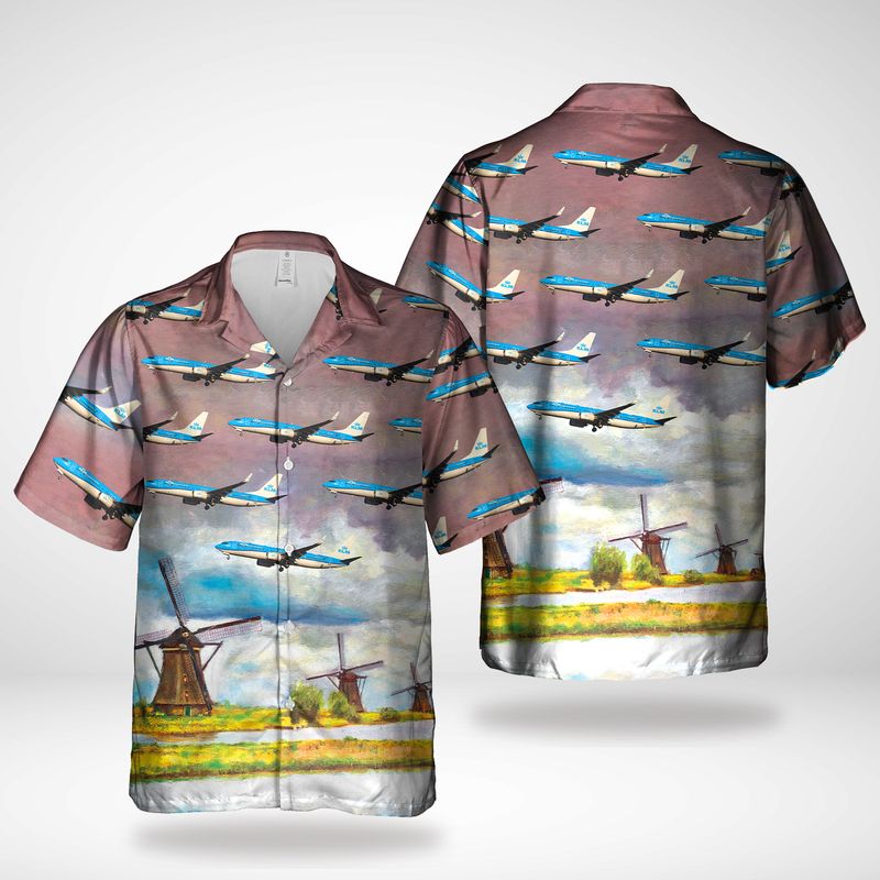 KLM Royal Dutch Airlines Boeing 777-206/ER Hawaiian Shirt