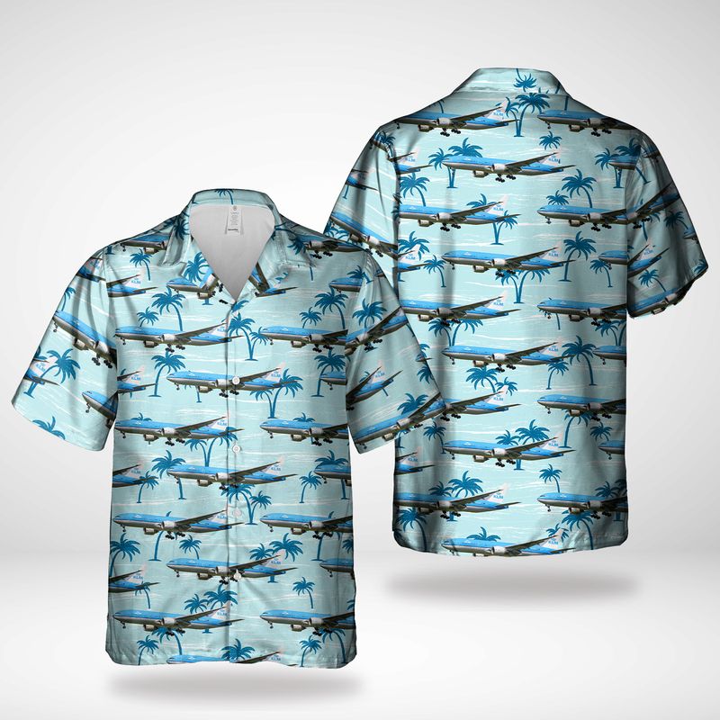 KLM Royal Dutch Airlines Boeing 737-8K2 Hawaiian Shirt