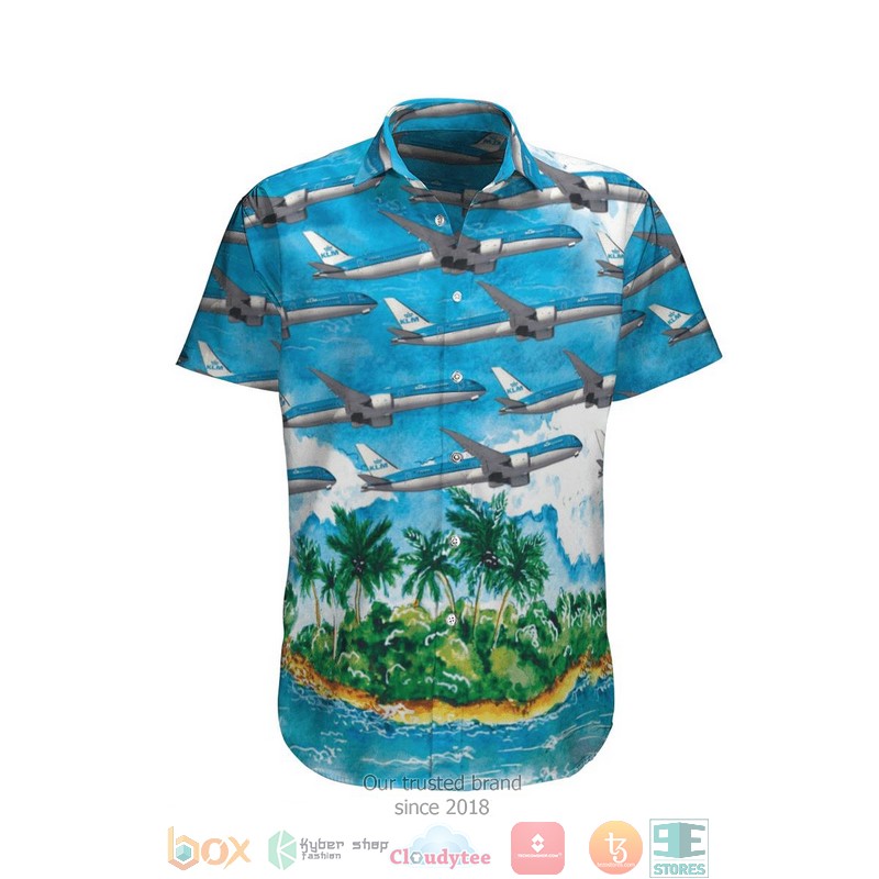 KLM Royal Dutch Airlines Boeing 777-300ER Hawaiian Shirt