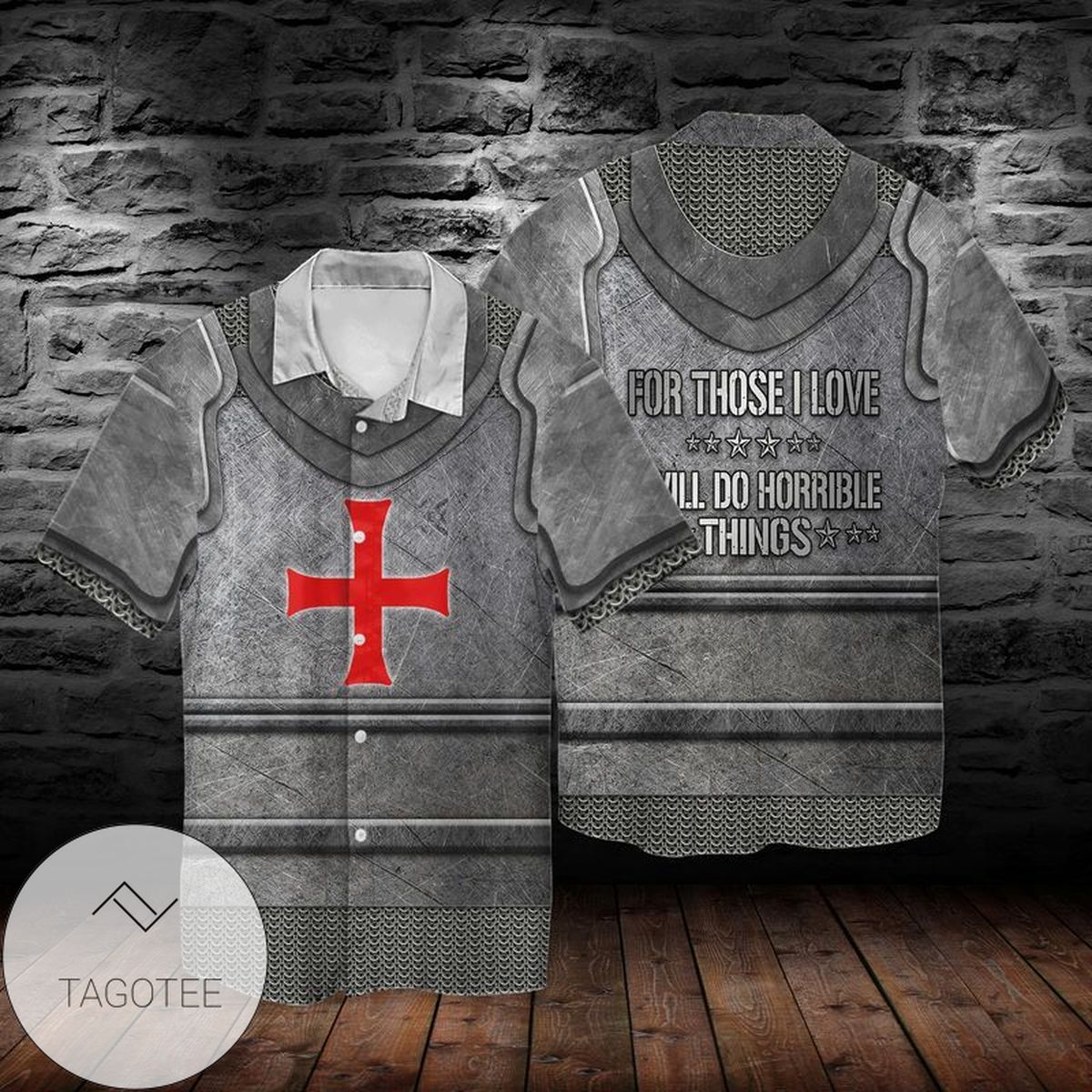 Knights Templar Armour For Men And Women  Graphic Print Short Sleeve Hawaiian Casual Shirt