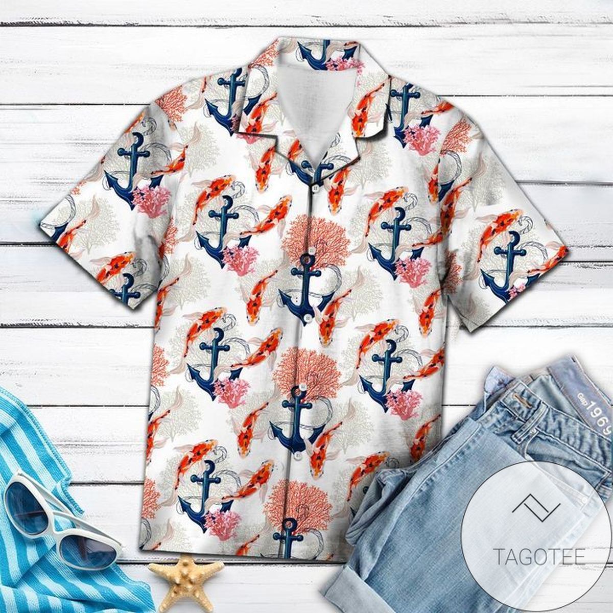 Koi Fish And Lotus Hawaiian Shirt