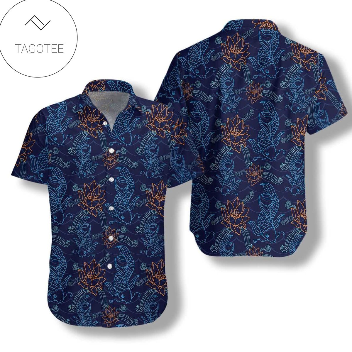 Koi Anchor 3d Hawaiian Shirt For Men With Vibrant Colors And Textures