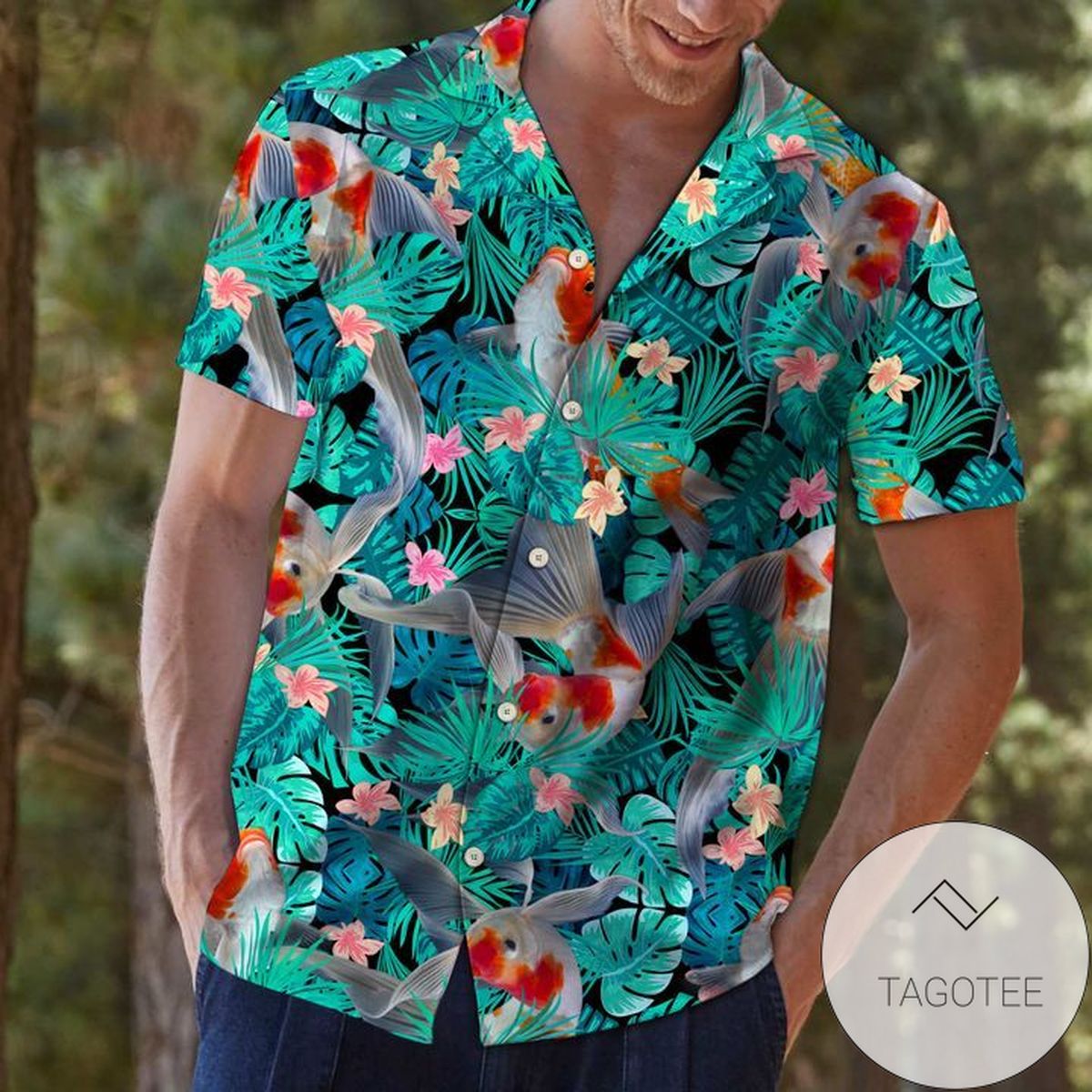 Koi Fish And Lotus Hawaiian Shirt