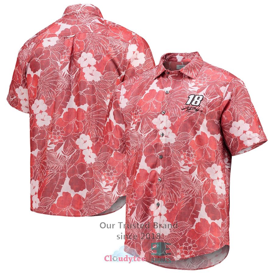 Kyle Busch Tommy Bahama Coconut Point Playa Flora Camp Red Hawaiian Shirt