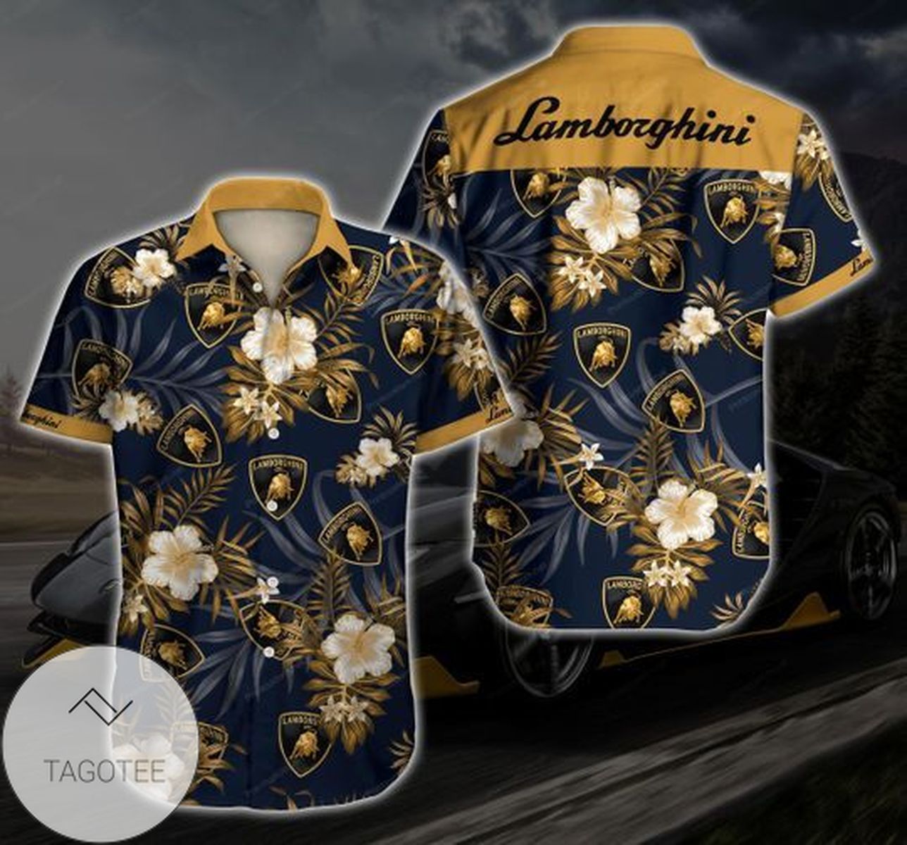 Lamborghini Squadra Corse All Over Print Summer Short Sleeve Hawaiian Beach Shirt