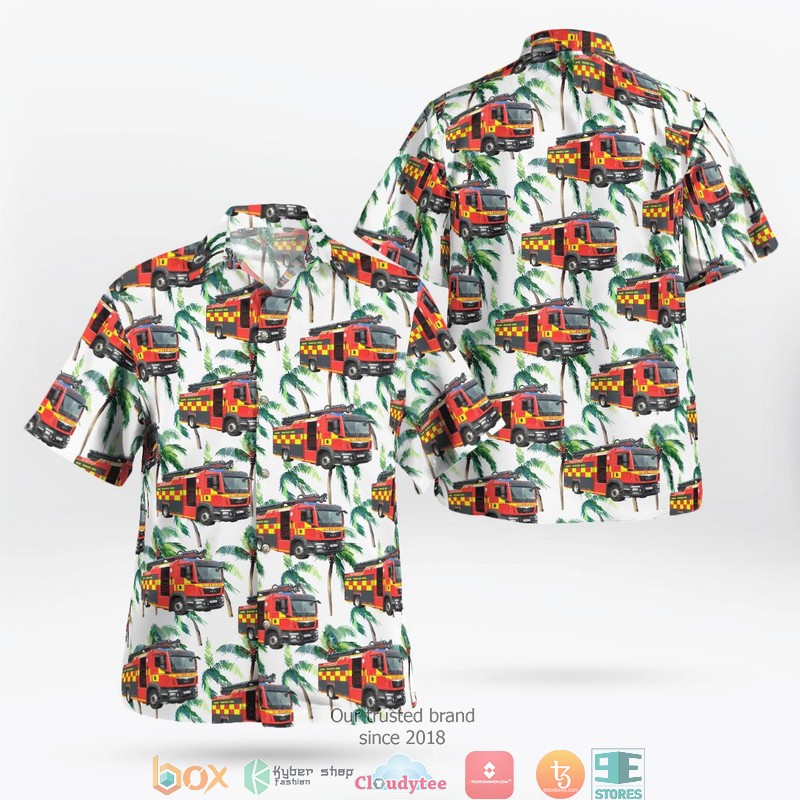 Lancashire Fire and Rescue Service DAF LF Water Tender Ladder Appliance Hawaiian Shirt