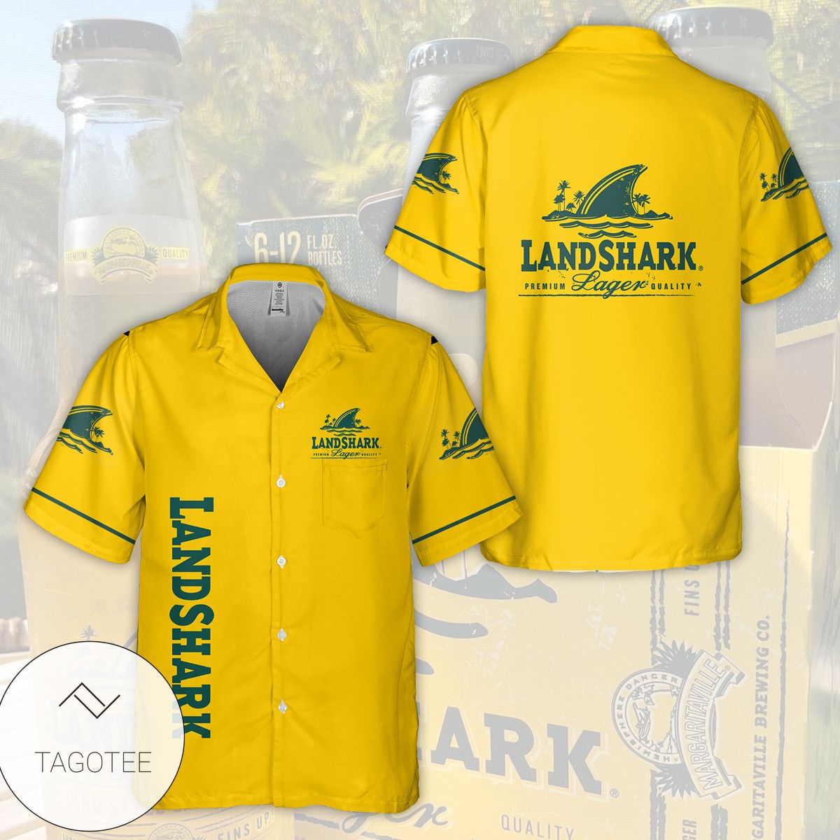 Landshark Lager All Over Print 3D Hawaiian Shirt – Yellow