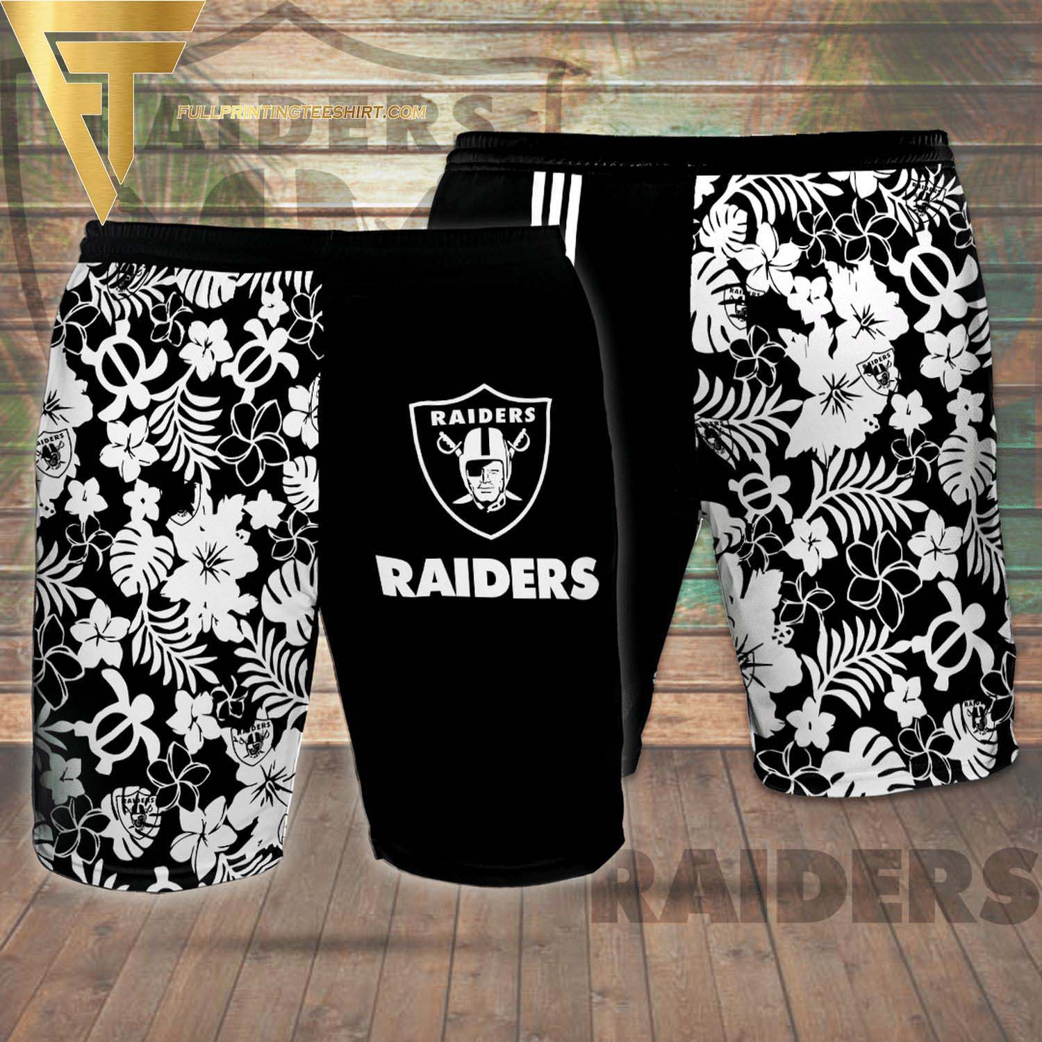 Las Vegas Raiders All Over Print Hawaiian Shirt And Beach Shorts