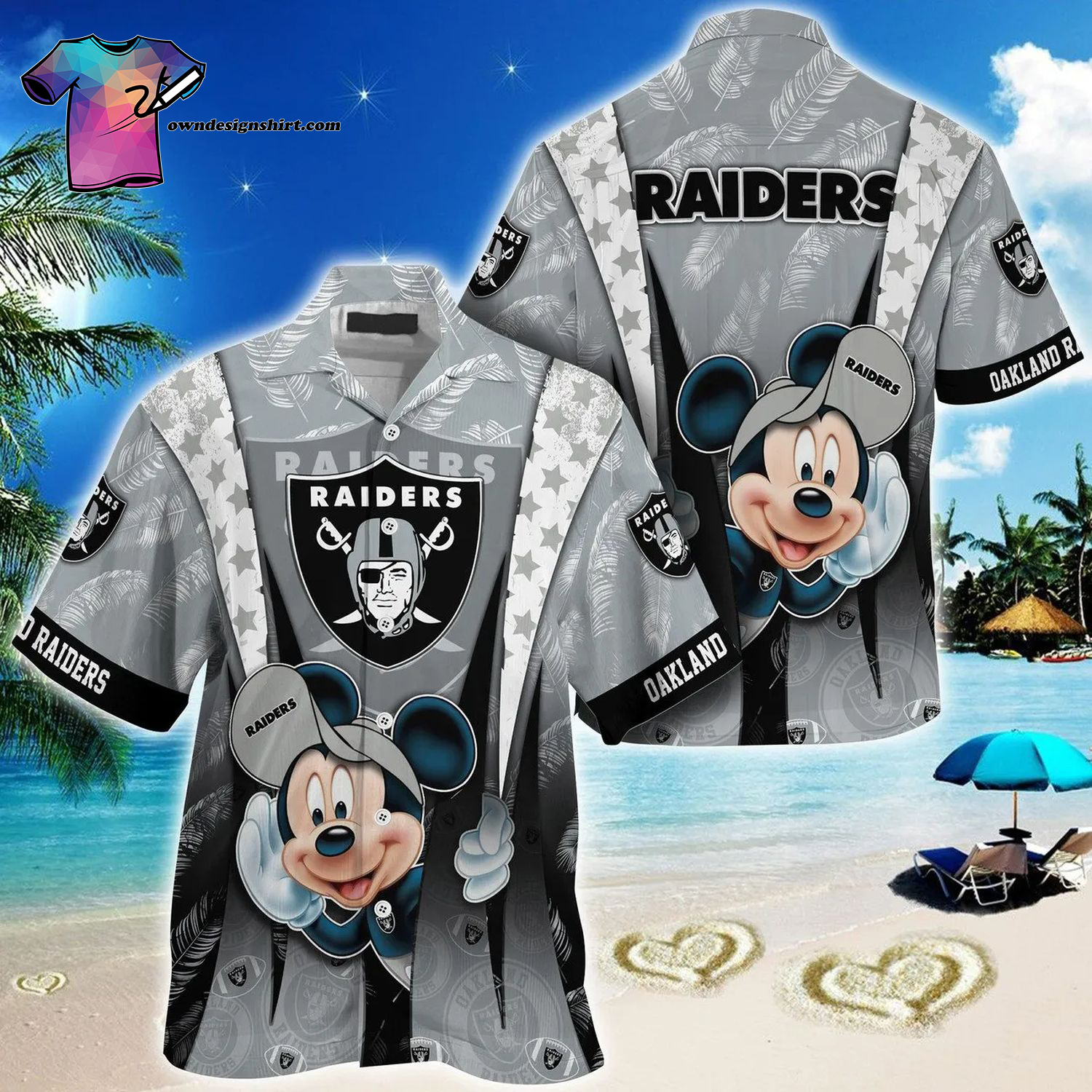 Las Vegas Raiders Vintage Full Print Hawaiian Shirt