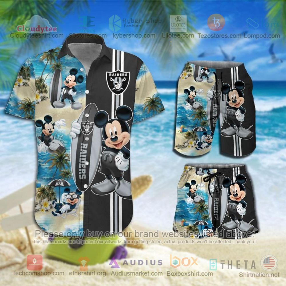 Las Vegas Raiders Mickey Mouse NFL Hawaiian Shirt, Short