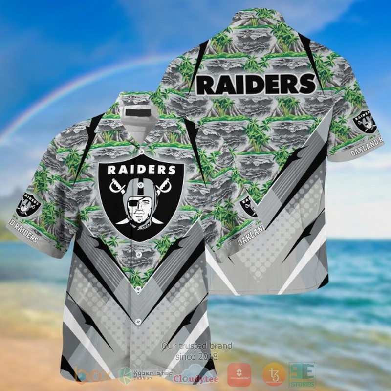 Las Vegas Raiders Hibiscus Hawaiian Shorts