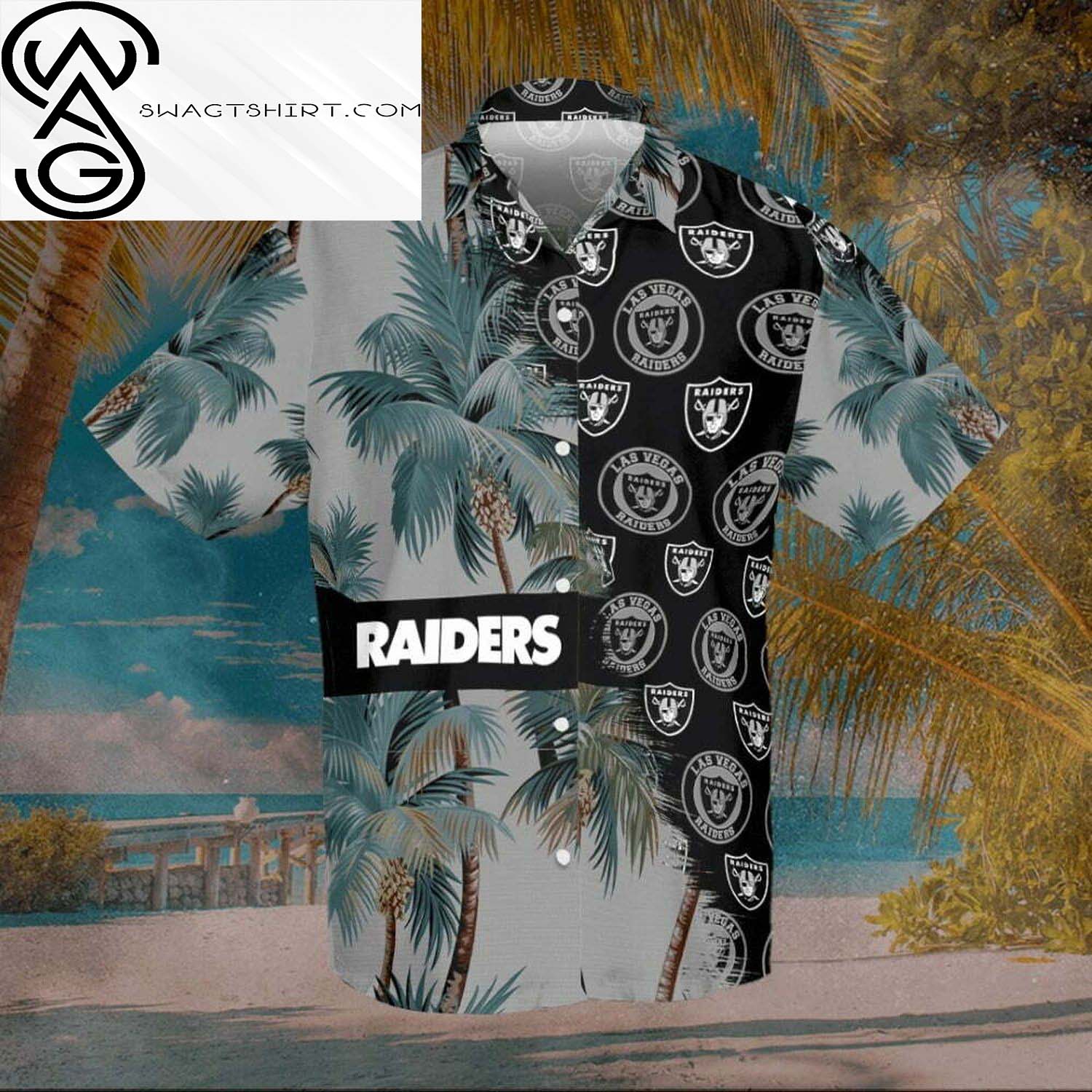 Las Vegas Raiders NFL Tropical All Over Print Hawaiian Shirt