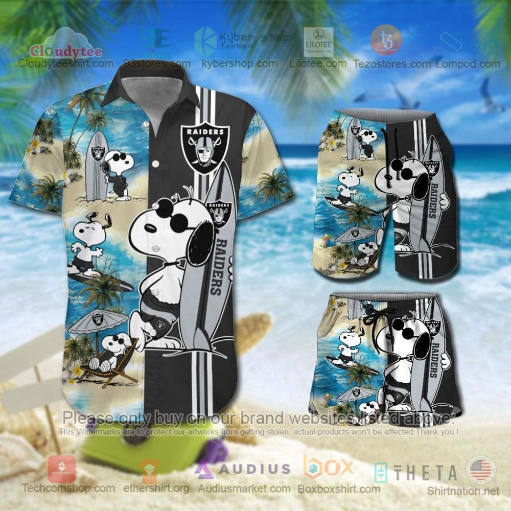 Las Vegas Raiders Snoopy NFL Hawaiian Shirt, Short