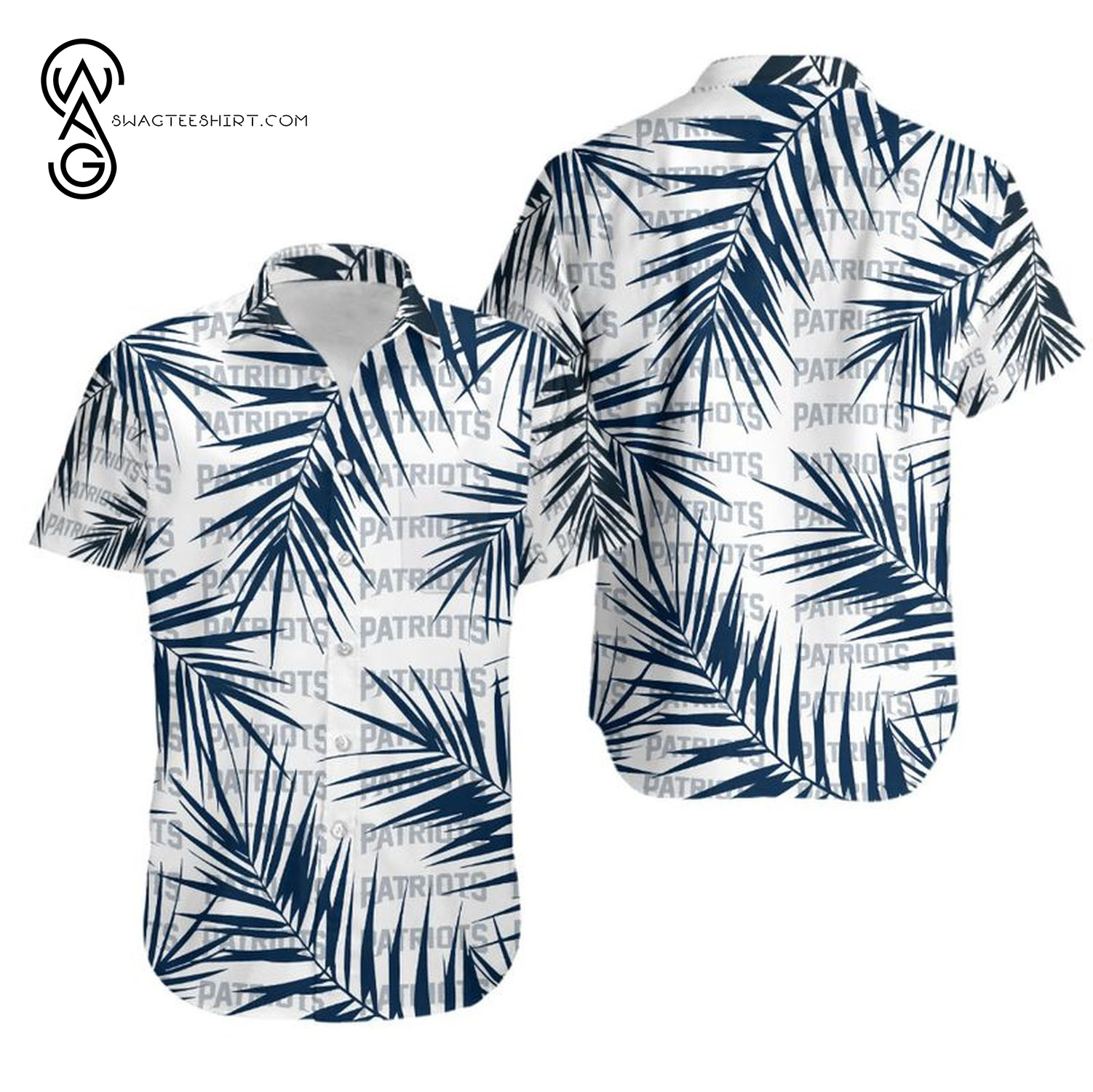 Leaf Pattern New England Patriots Summer Vibes Hawaiian Shirt