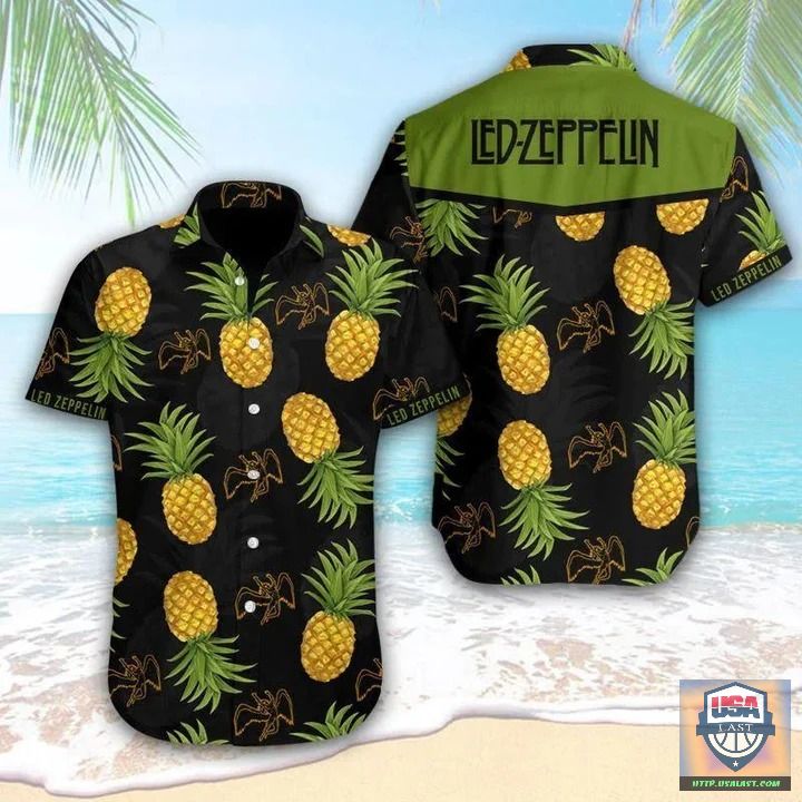 Led Zeppelin Hawaiian Shirt Beach Short And Flip Flops