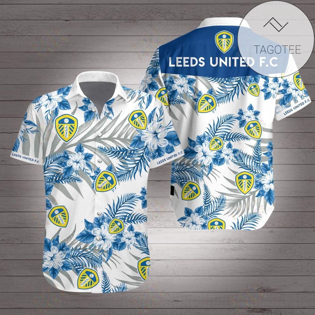 Leeds United Football Club Authentic Hawaiian Shirt 2022 White Men Women Beach Wear Short Sleeve Authentic Hawaiian Shirt 2022