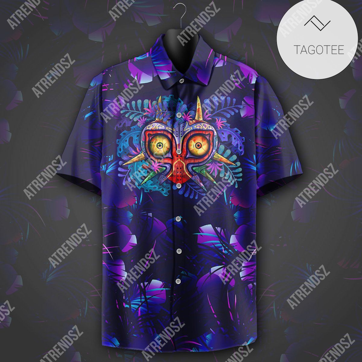 Legend Of Zelda Hawaii Shirt Watercolor Majora’s Mask Tropical Hawaiian Shirt