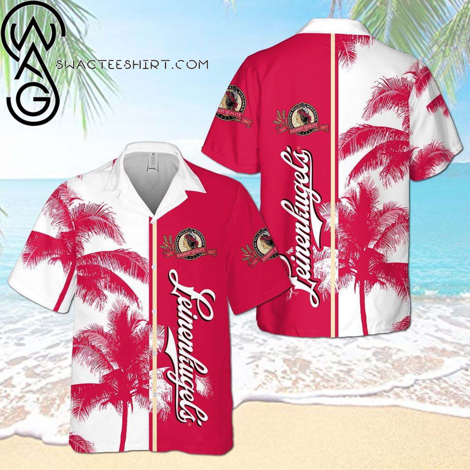 Leaf Pattern Washington Football Team Summer Vibes Hawaiian Shirt