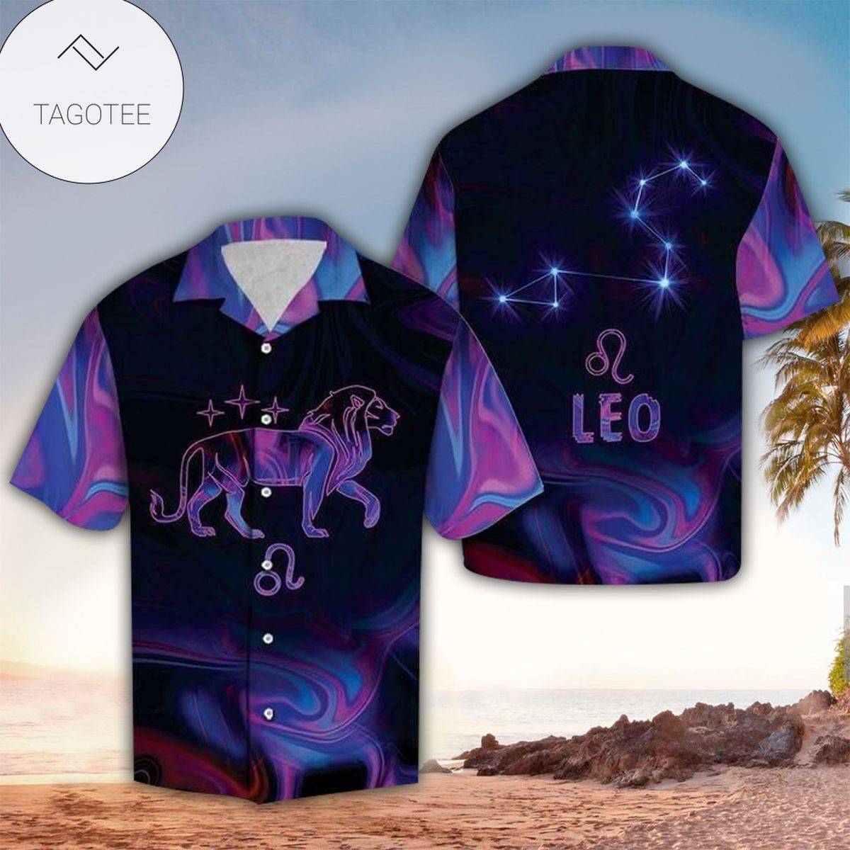 Leo Horoscope 3d Hawaiian Shirt For Men With Vibrant Colors And Textures