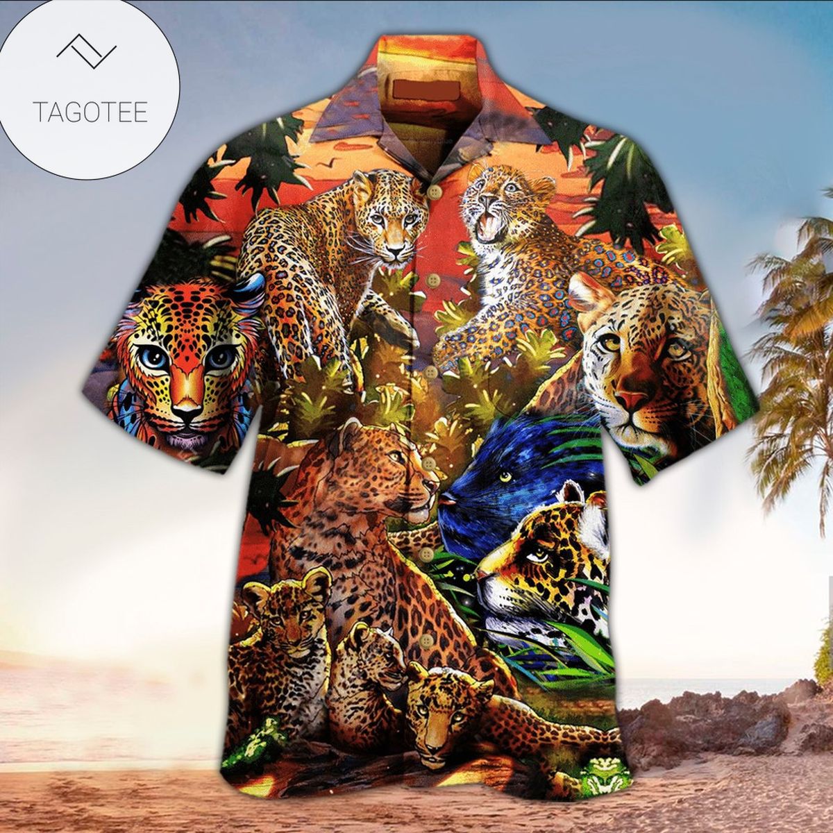 Leopard For Men And Women Graphic Print Short Sleeve Hawaiian Casual Shirt