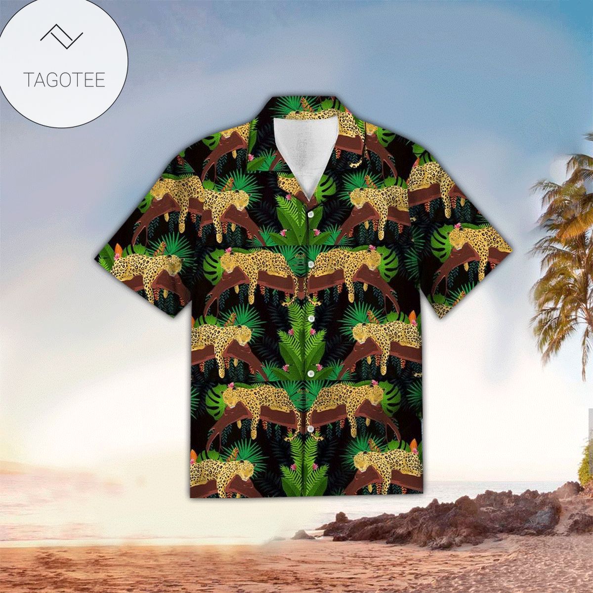 Leopard Hibiscus Flower 3d Hawaiian Shirt For Men With Vibrant Colors And Textures