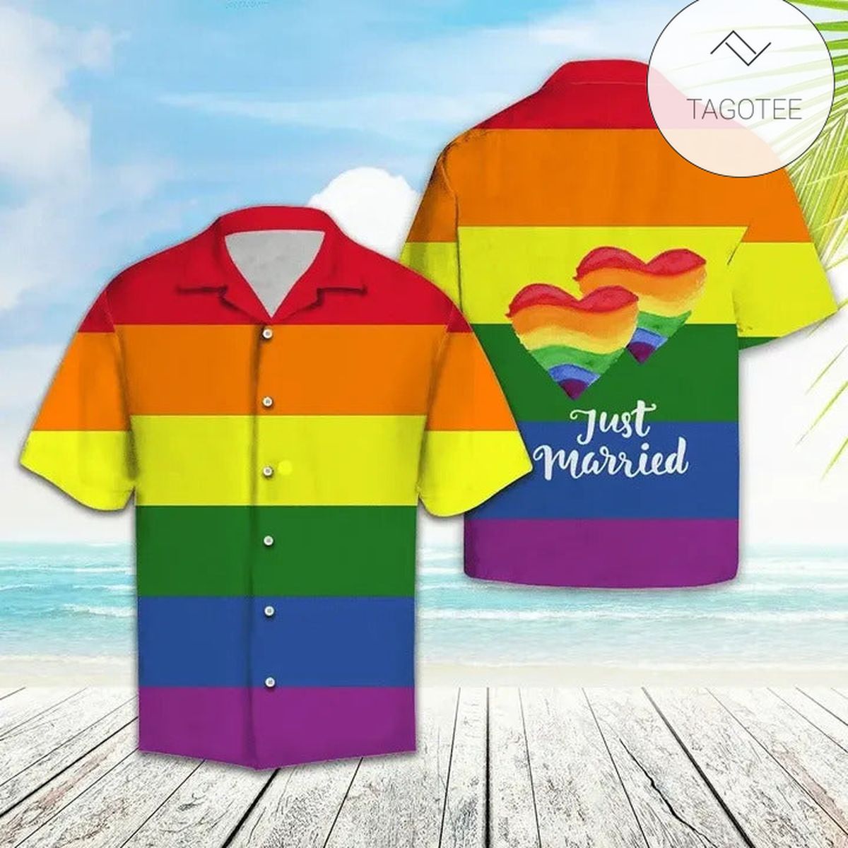 Lgbt Hawaiian Shirt Lgbt Pride Straight Ally Rainbow Colors Hawaii Tshirt