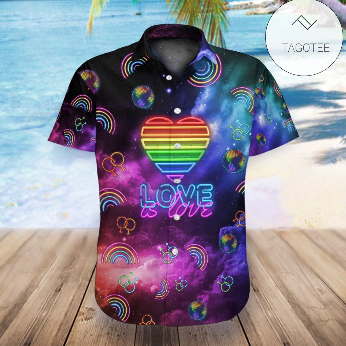 Lgbt Hawaiian Shirt Rainbow Multicolor Striped Hawaii Aloha Shirt