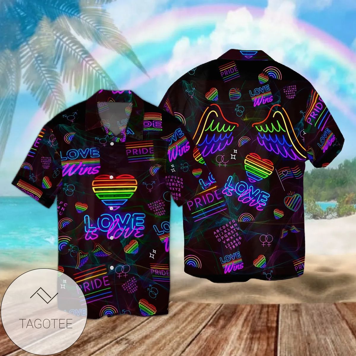 Lgbt Lip Glitter Graphic Print Short Sleeve Hawaiian Casual Shirt