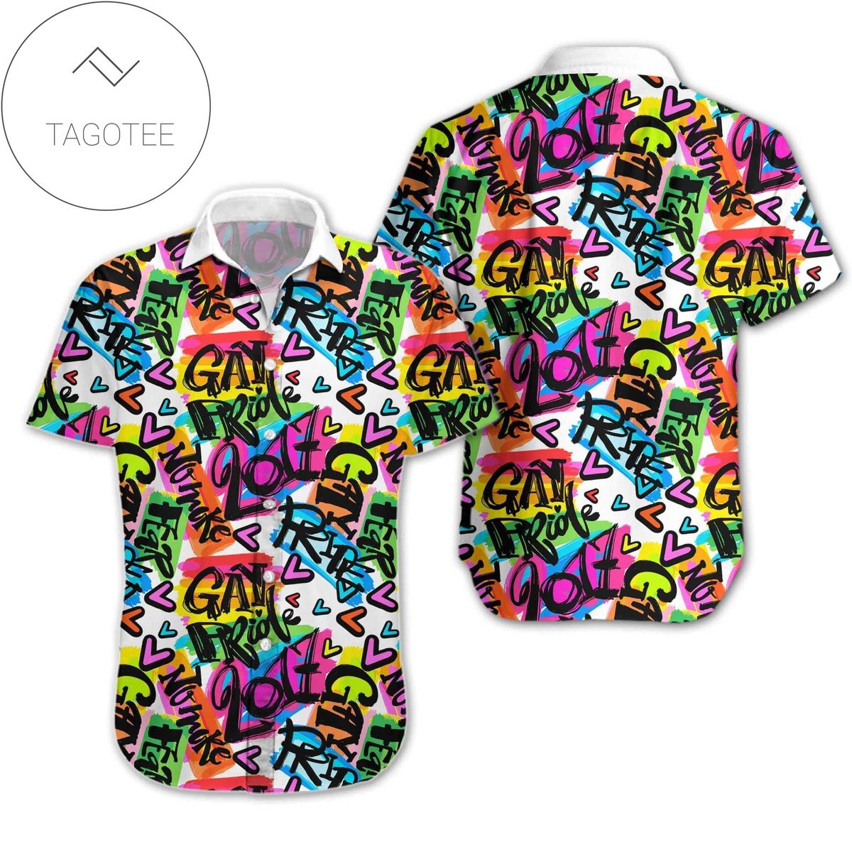 LGBT Pride American Graphic Print Short Sleeve Hawaiian Casual Shirt