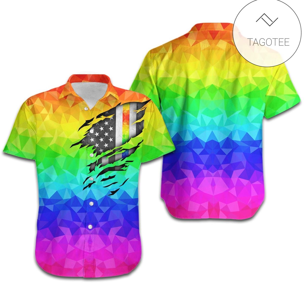 Lgbt Pride Hawaii Shirt Hand Rainbow Hearts Love Pattern Black Hawaiian Aloha Shirt