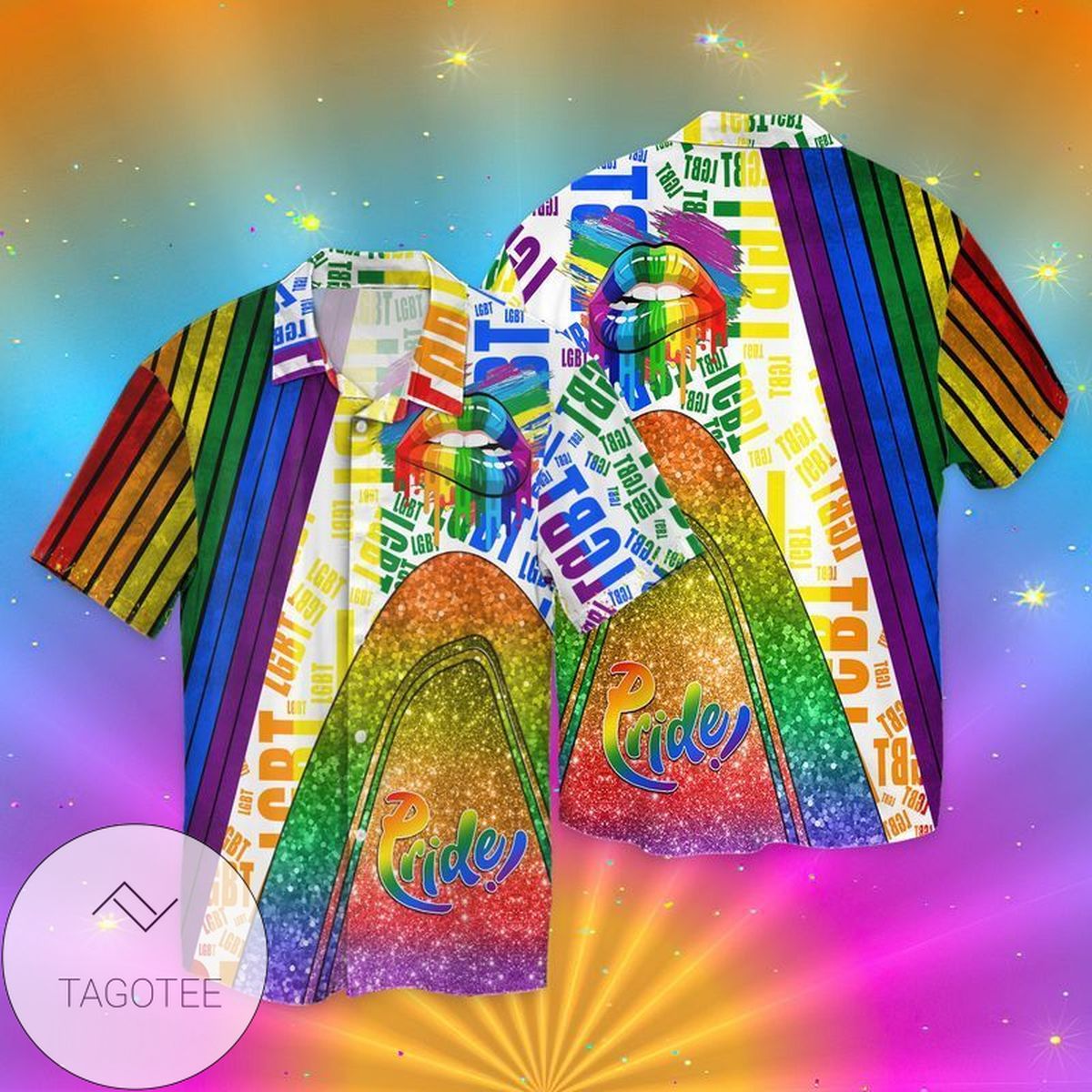 Lgbt Proud Funny Dabbing Unicorn Rainbow Hawaiian Aloha Shirts V