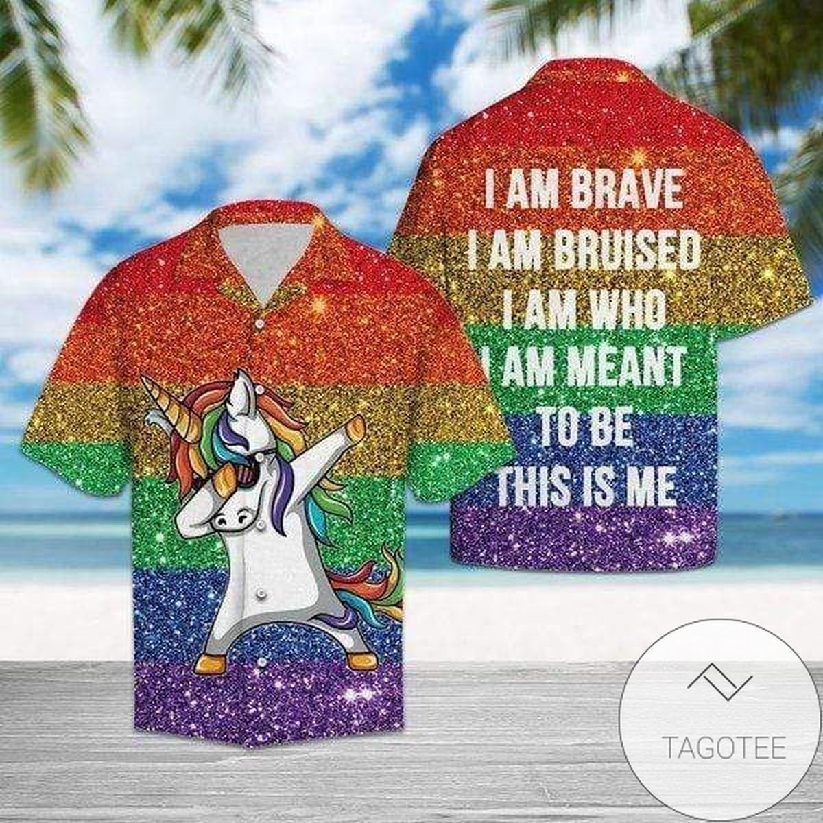 LGBT Rights American Pride For Men And Women Graphic Print Short Sleeve Hawaiian Casual Shirt