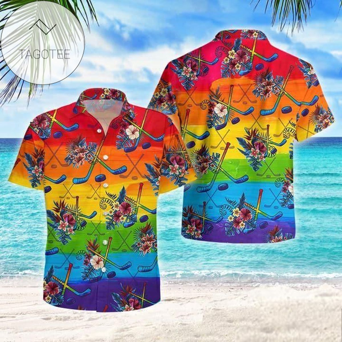 LGBT Rights American Pride For Men And Women Graphic Print Short Sleeve Hawaiian Casual Shirt