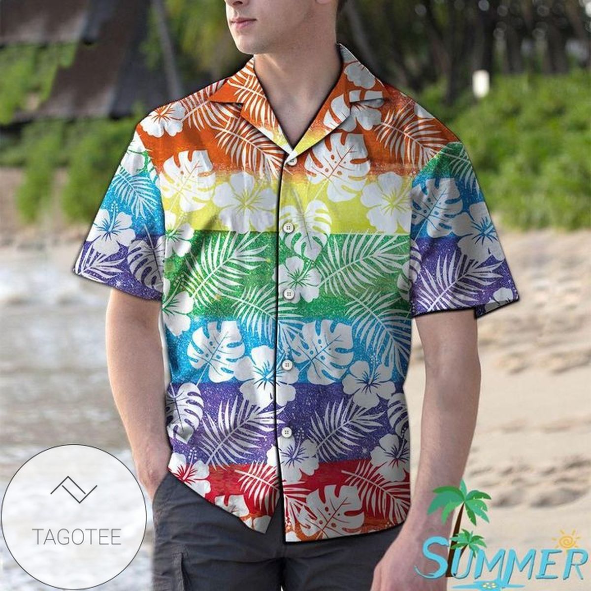 LGBT The Only Choice Never Made Was To Be My Self Graphic Print Short Sleeve Hawaiian Casual Shirt