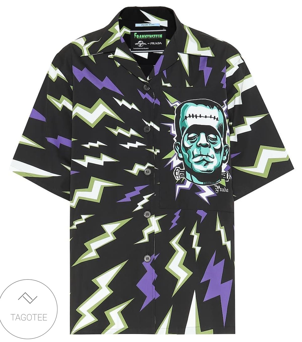 Lightning Bolt Heart Print Hawaiian Shirt