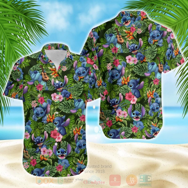 Lilo and Stitch Surfing Hawaiian Shirt