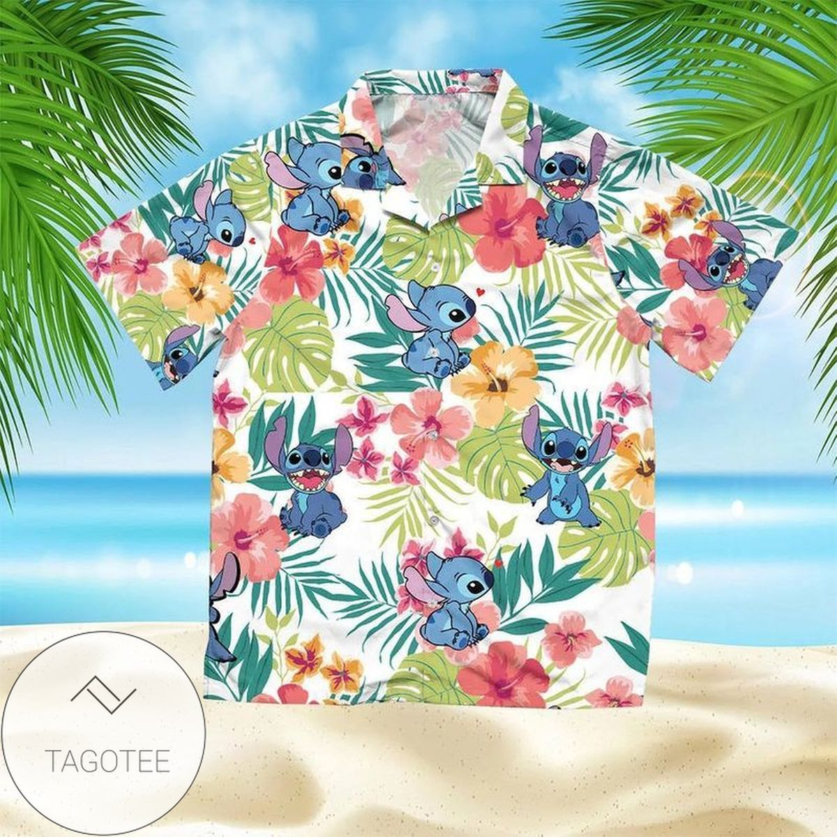 Lilo and Stitch cute III Graphic Print Short Sleeve Hawaiian Shirt