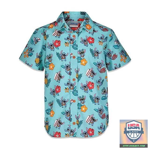 Lilo And Stitch Palm Tree Hawaiian Shirts Beach Shorts