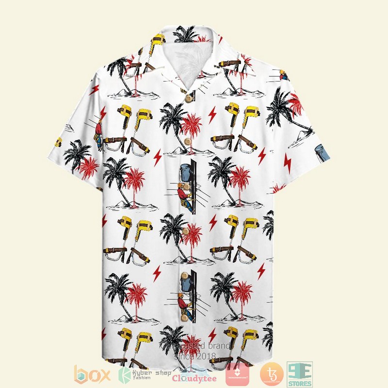 Lineman Flames Hawaiian Shirt