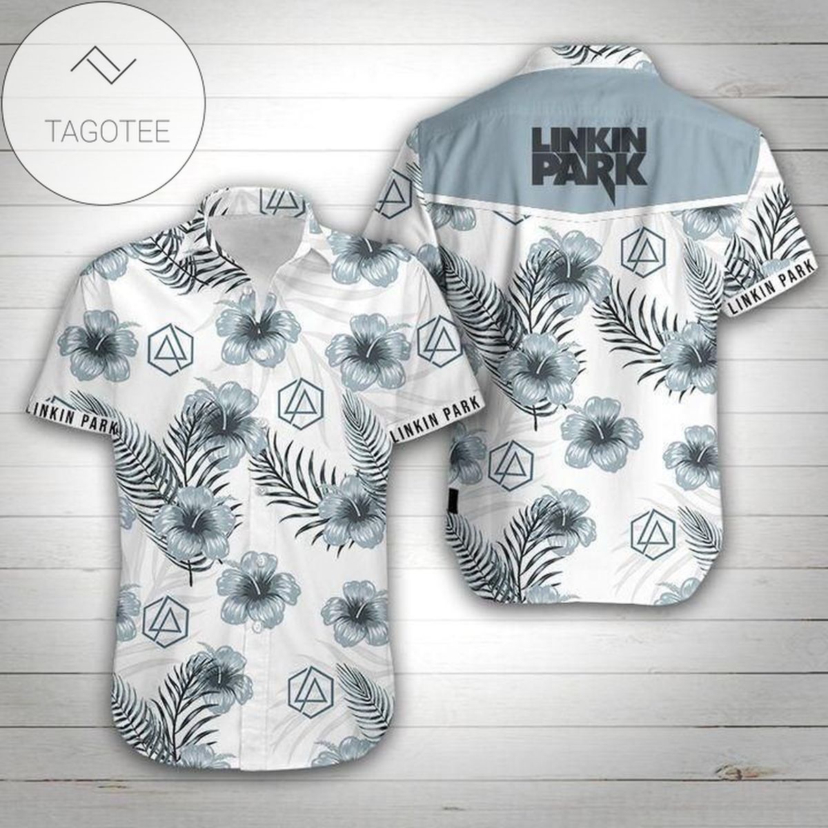 Linkin Park Hawaiian II Graphic Print Short Sleeve Hawaiian Casual Shirt