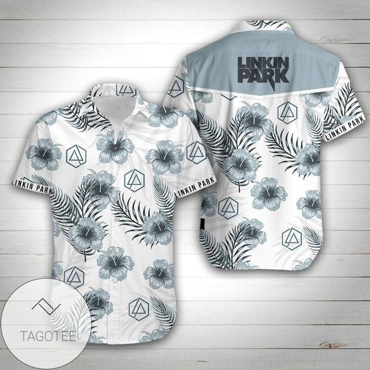 Linkin Park Hawaiian Graphic Print Short Sleeve Hawaiian Casual Shirt