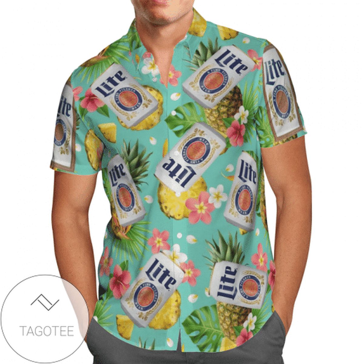 Lite Tropical Leafs All Over Print 3D Hawaiian Shirt