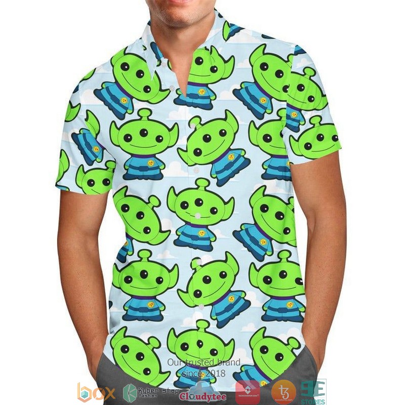 Little Green Aliens Toy Story Disney Short Sleeve Hawaiian Shirt