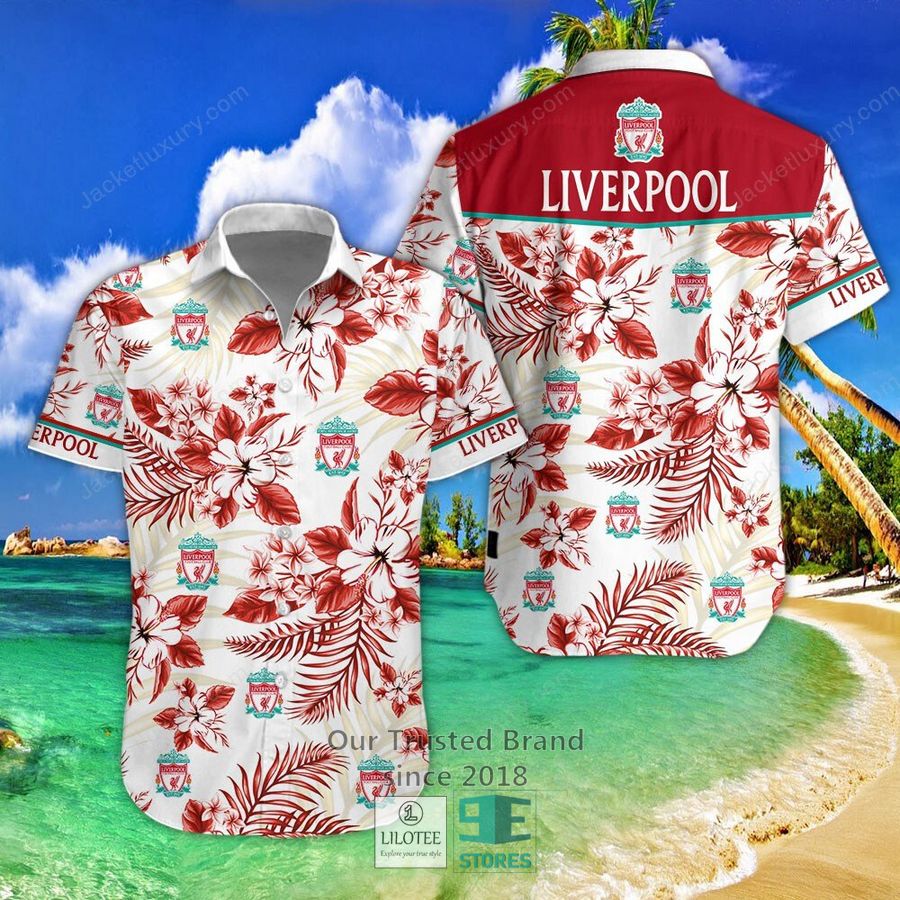 Liverpool F.C Hibiscus Hawaiian Shirt, Short