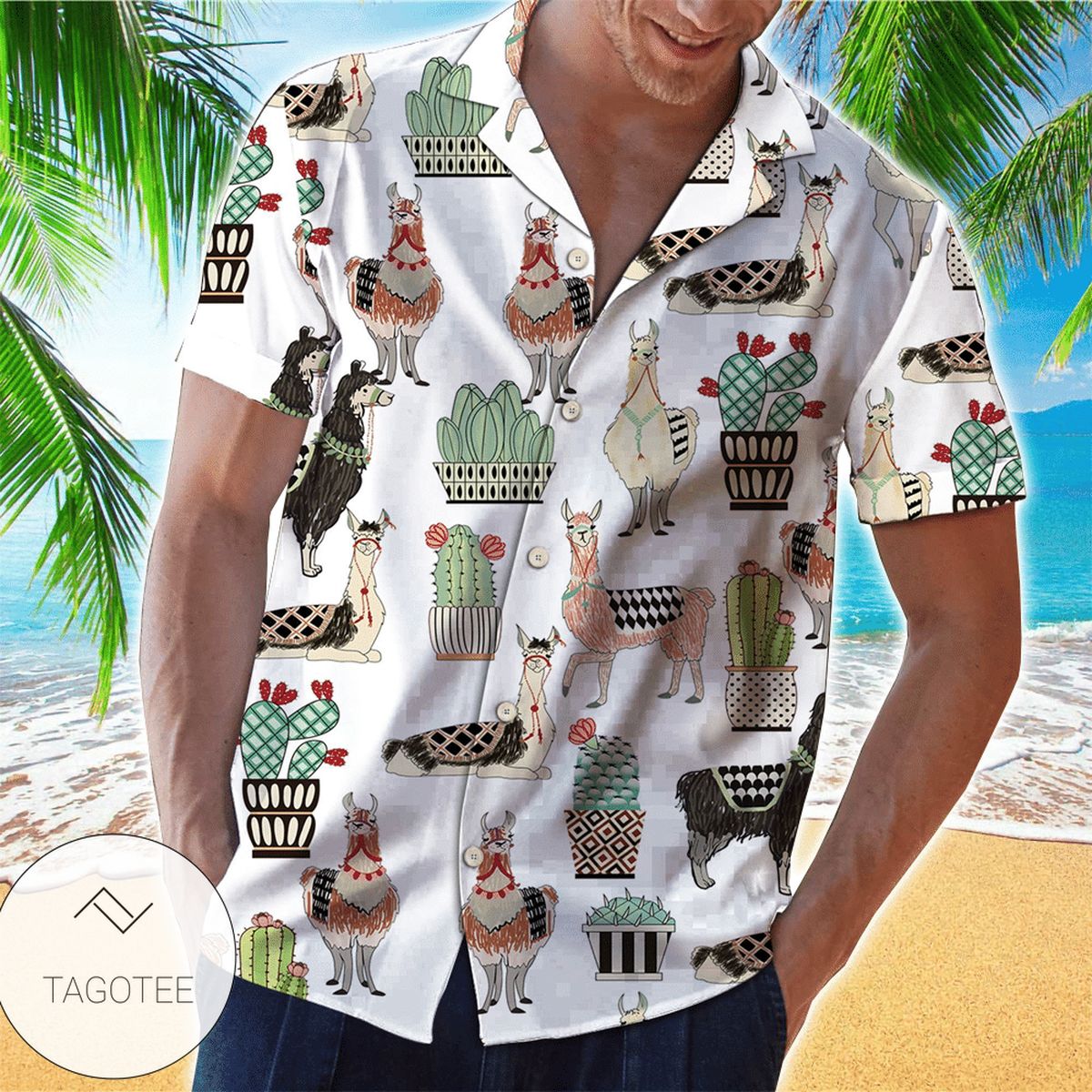 Llama Colorful Amazing Unisex Hawaiian Shirt