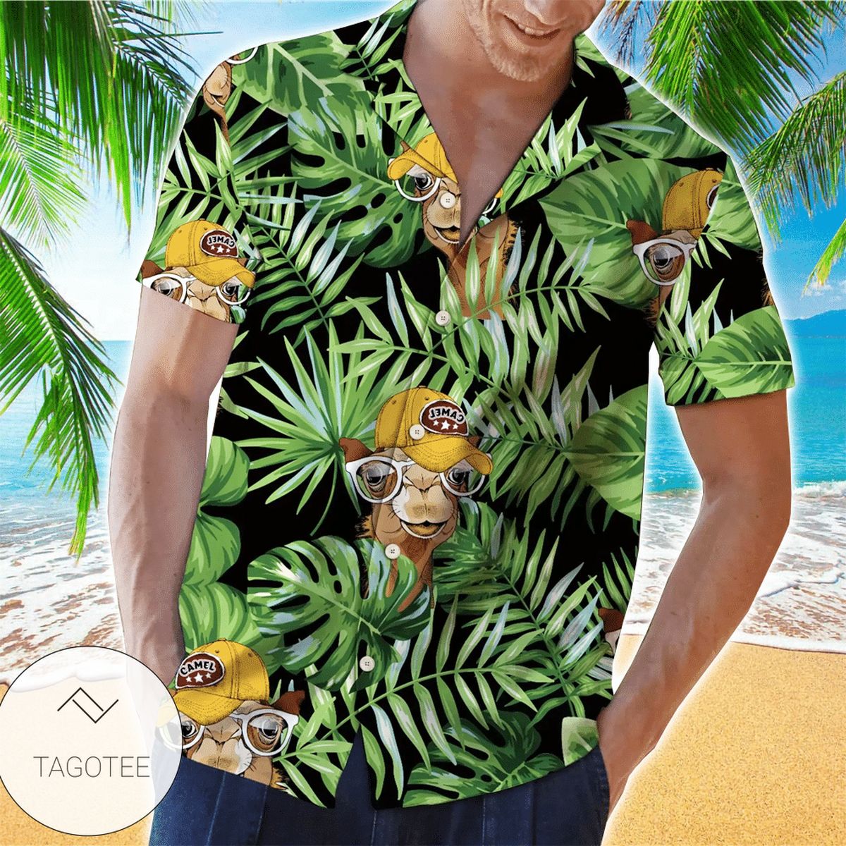 Llama Mandala Khaki Nice Unisex Hawaiian Shirt